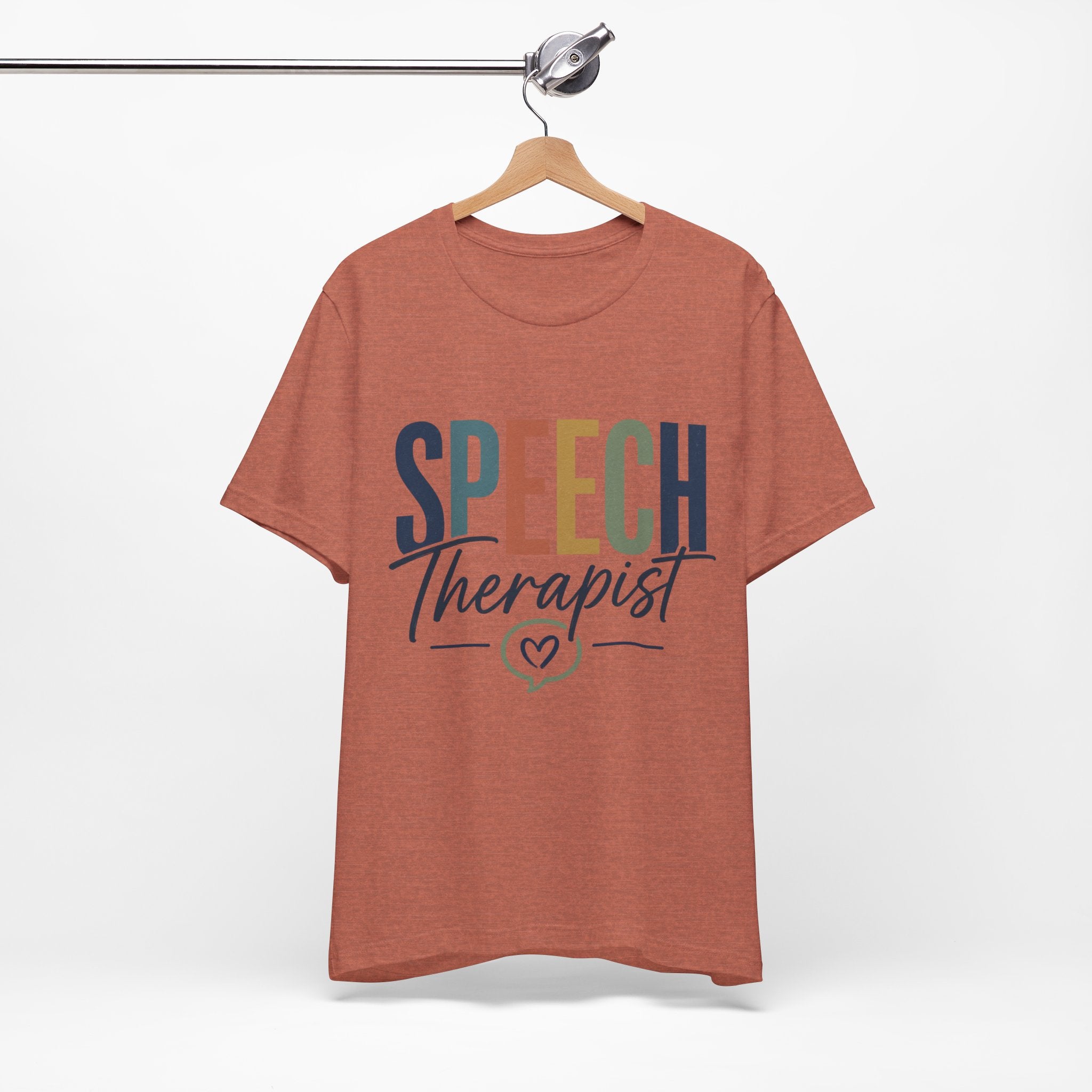Speech Therapist Shirt | SLP T-Shirt | Heart Typography Graphic Tee | Speech Language Pathologist Gift | Therapist Appreciation Apparel