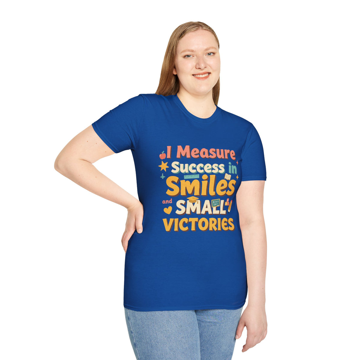 I Measure Success in Smiles Graphic T-Shirt | Positive Quote Tee