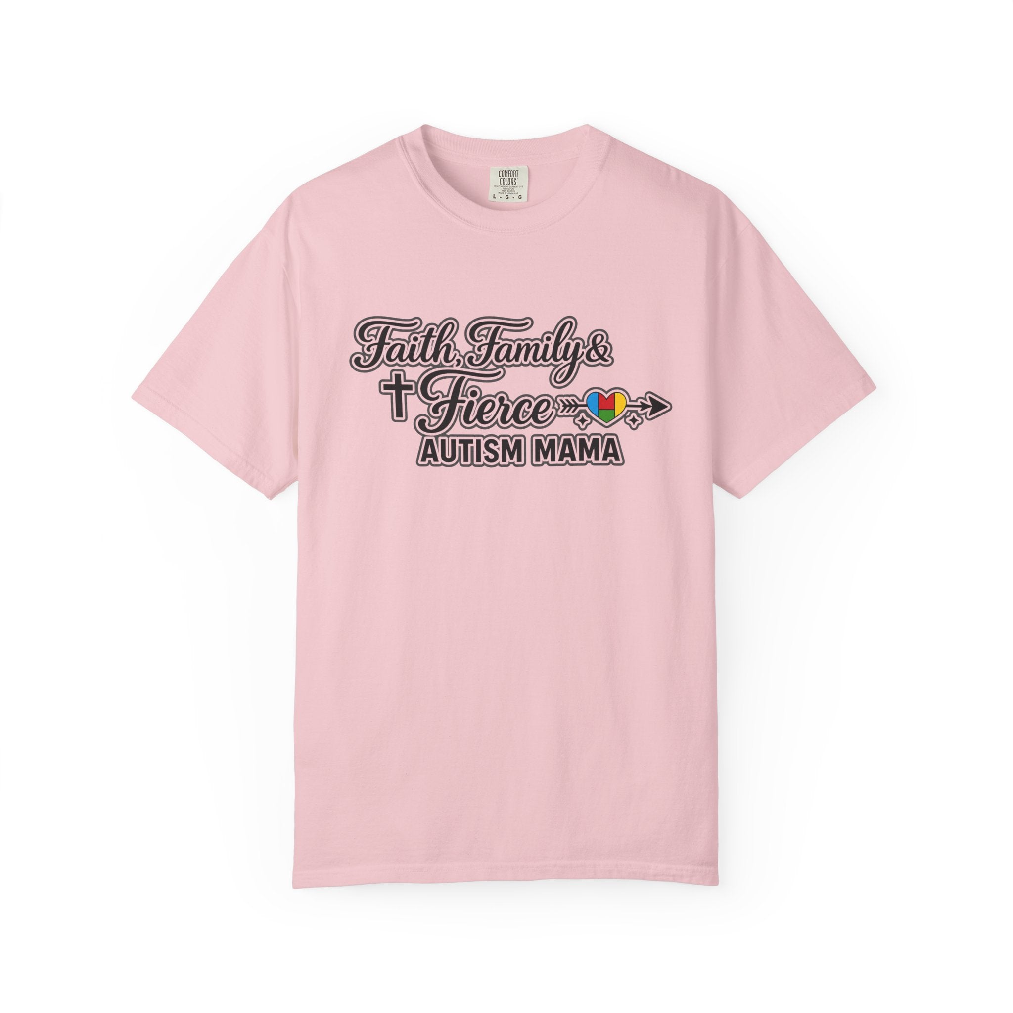 Faith Family Fierce Autism Mama Shirt, Autism Mom T-Shirt, Christian Autism Mom Gift, Fierce Mama Tee, Special Needs Mom Shirt
