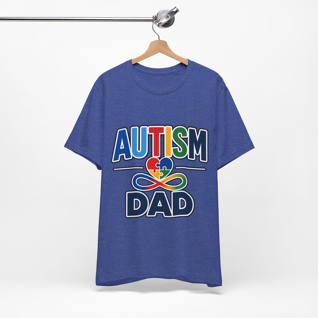 Autism Dad Shirt | Proud Autism Father T-Shirt | Colorful Puzzle Heart Infinity Design | Autism Awareness Gift for Dad | Autism Acceptance Tee