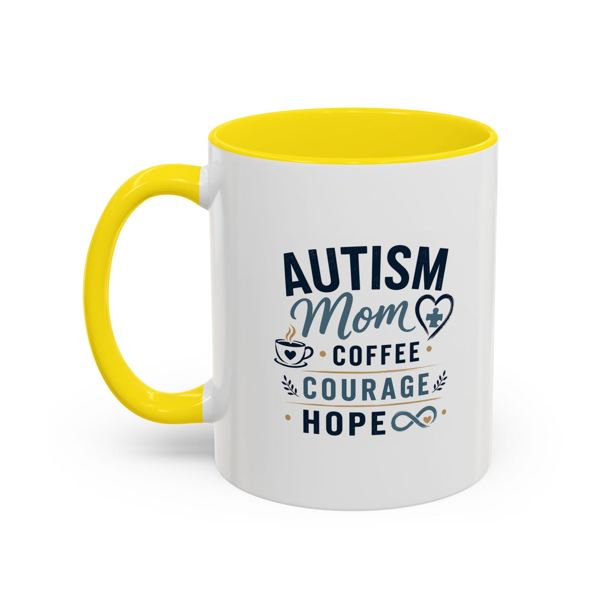 Autism Mom Coffee Mug | Accent Ceramic Mug 11oz  15oz | Puzzle Heart Infinity Design | Autism Awareness  Acceptance Gift | Special Needs
