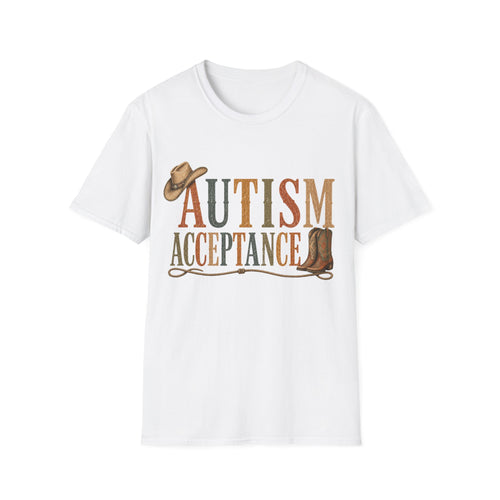 Autism Acceptance T-Shirt | Western Cowboy Hat Typography