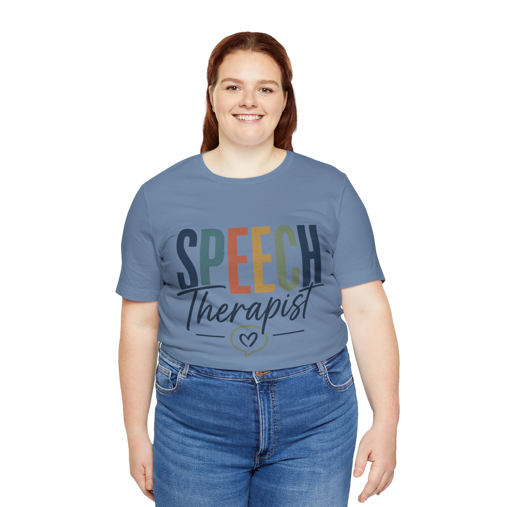 Speech Therapist Shirt | SLP T-Shirt | Heart Typography Graphic Tee | Speech Language Pathologist Gift | Therapist Appreciation Apparel