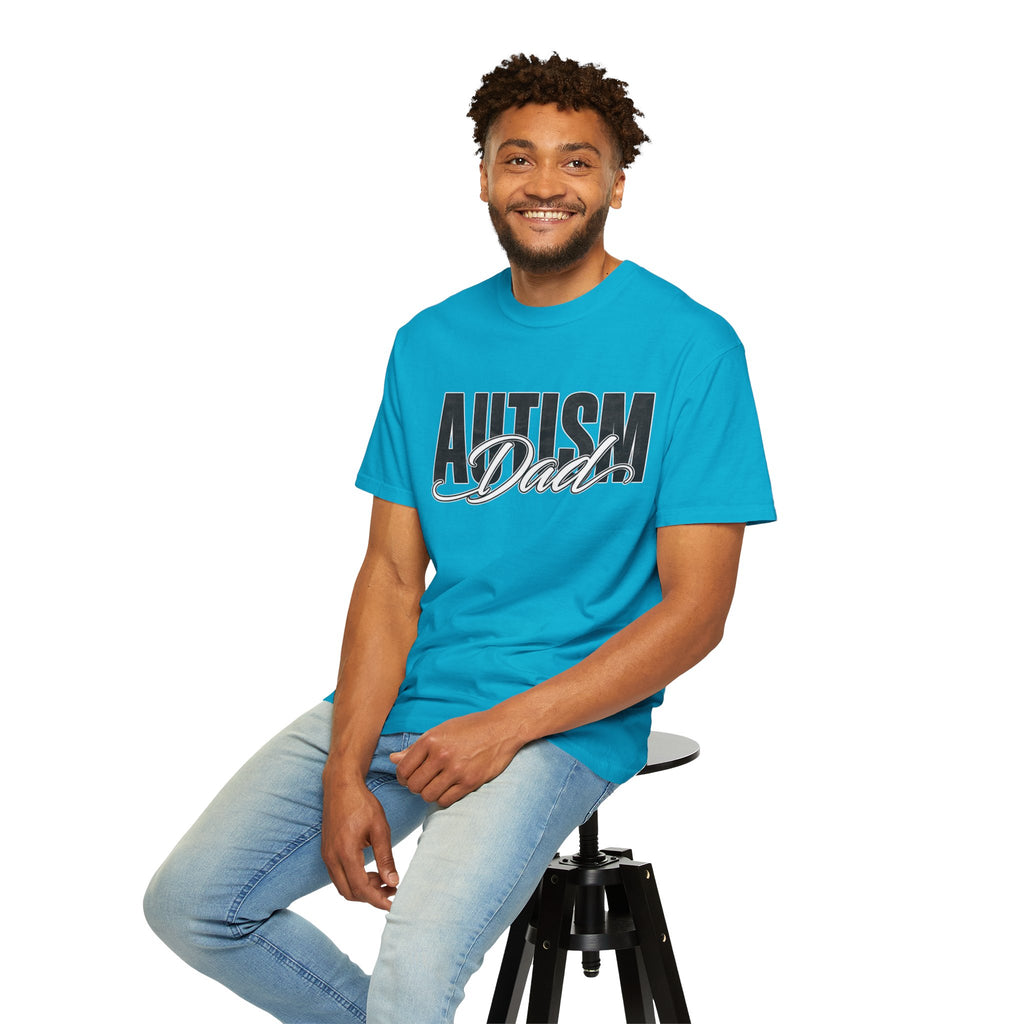 Autism Dad Shirt Autism Dad T Shirt Proud Autism Father Rainbow Block Letter Tee Autism Awareness Autism Acceptance Gift for Dad