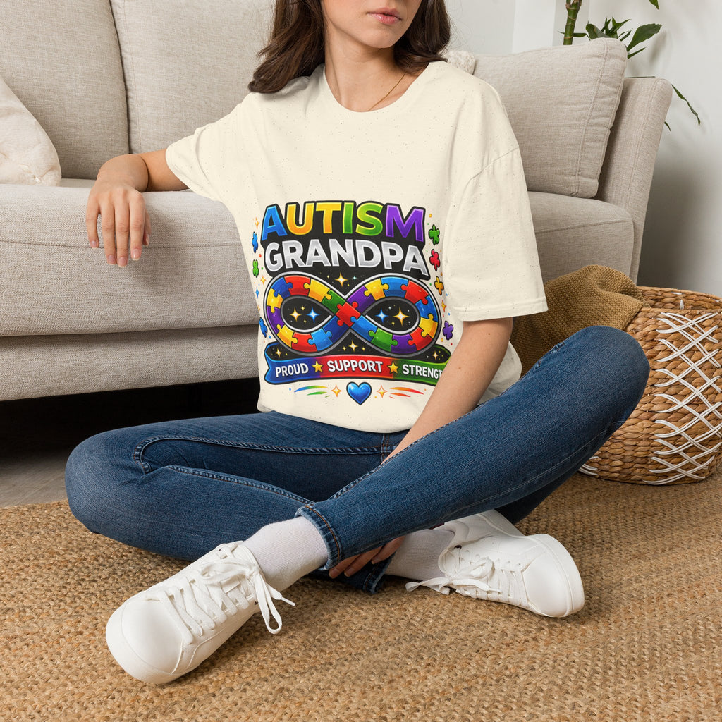 Autism Grandpa Shirt | Proud Autism Grandpa Tee | Puzzle Ribbon Infinity T-Shirt | Autism Awareness Gift for Grandpa
