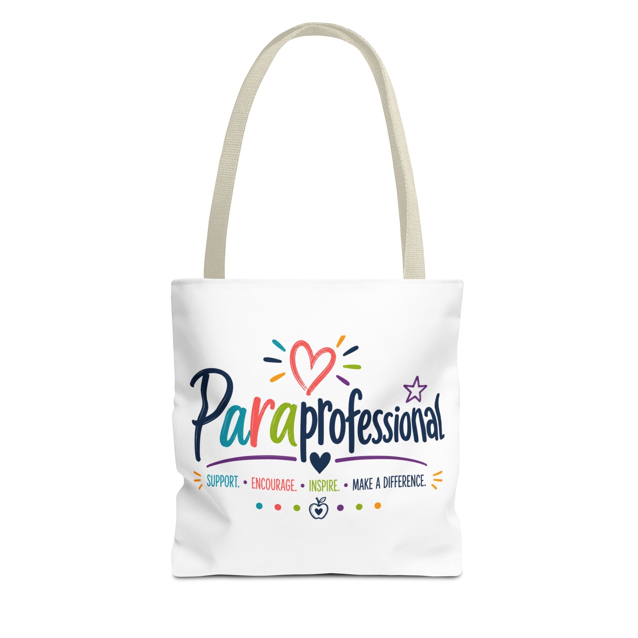 Paraprofessional Heart Logo Tote Bag | School Staff Appreciation