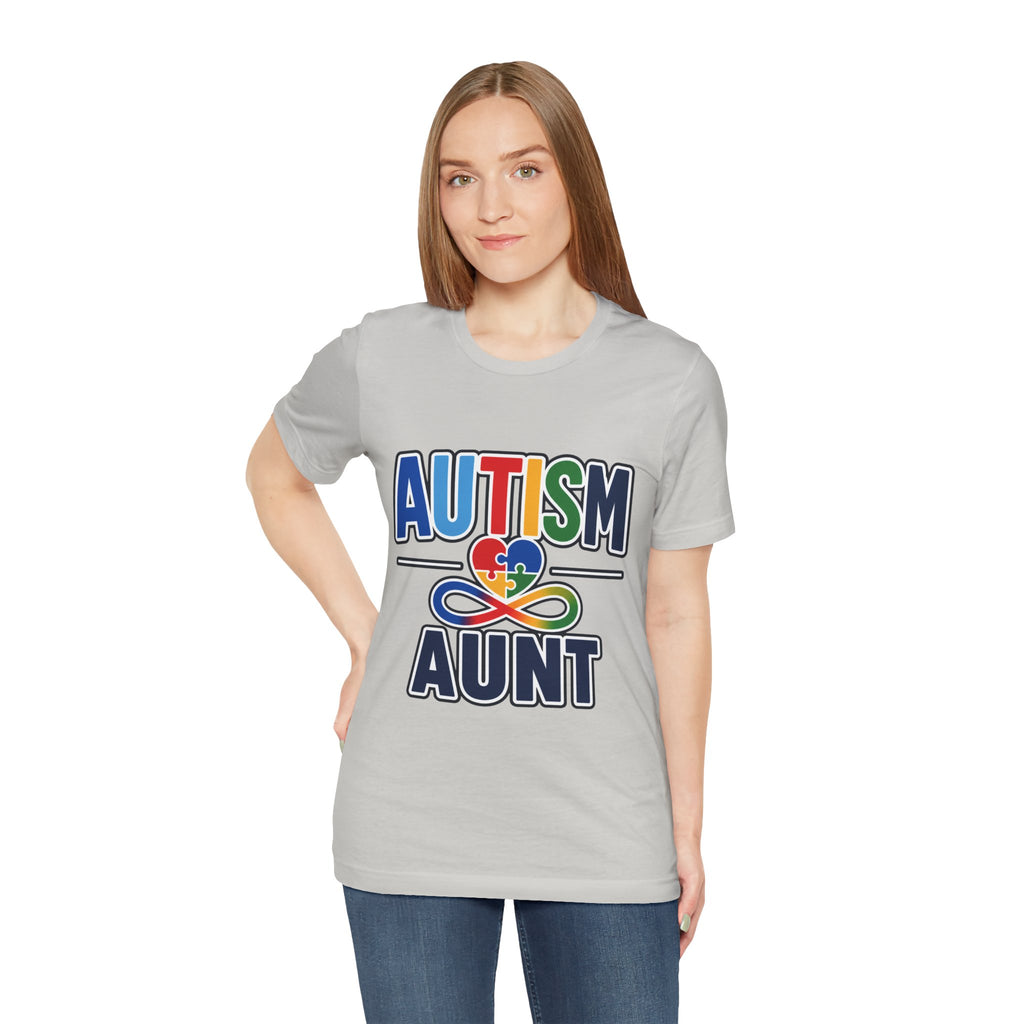Autism Aunt Shirt | Colorful Puzzle Heart Tee | Autism Acceptance Gift for Aunt | Neurodiversity Awareness T-Shirt | Family Apparel