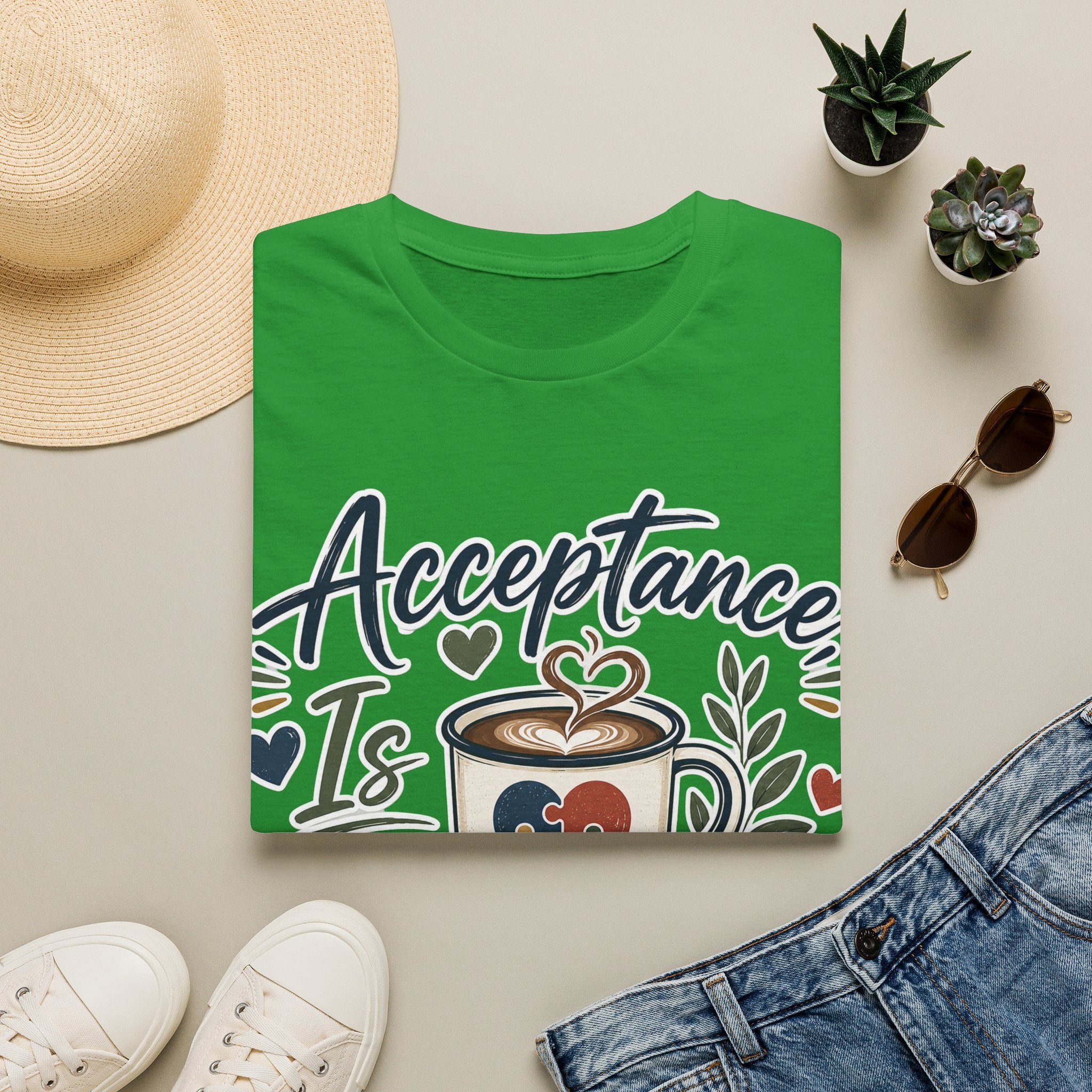 Acceptance Is Always Brewing Shirt | Coffee Lover T-Shirt | Autism Acceptance Tee | Inclusive Graphic Shirt | Barista Gift
