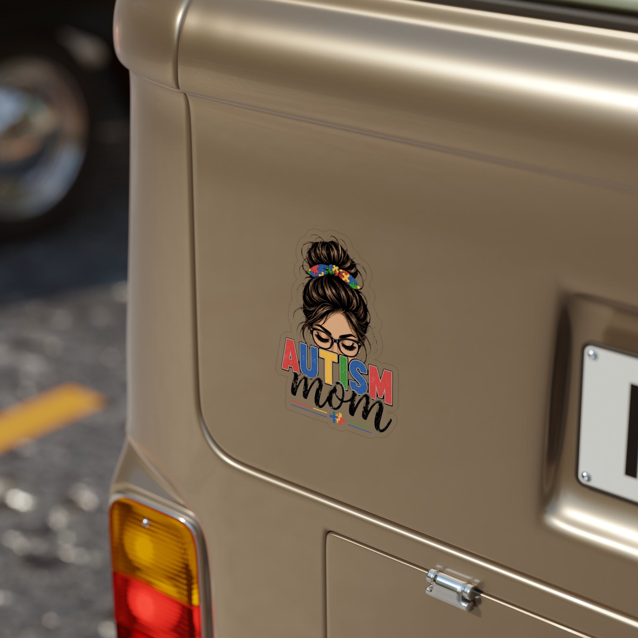 Autism Mom Transparent Sticker Autism Acceptance Decal Waterproof Outdoor Vinyl Sticker Puzzle Heart Car Laptop Water Bottle