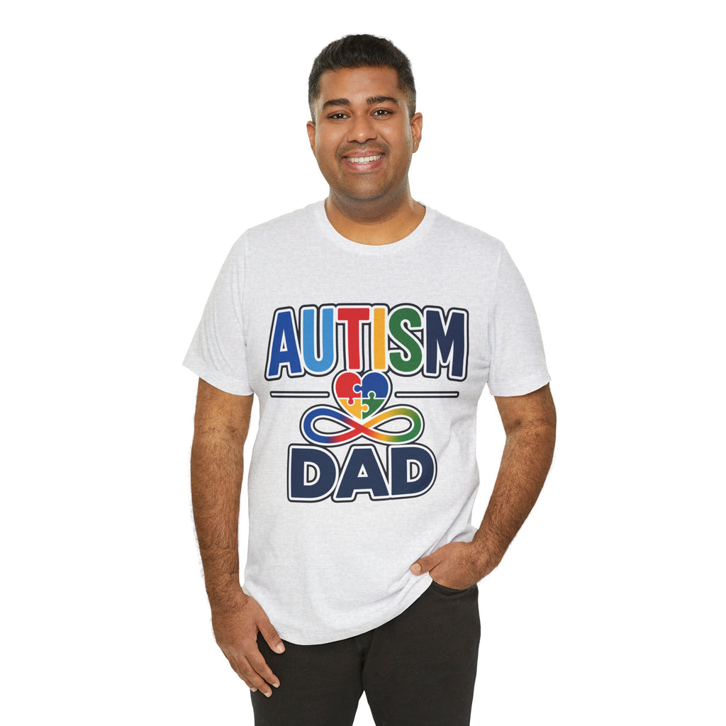 Autism Dad Heart Puzzle Infinity Shirt, Autism Awareness T-Shirt, Autism Acceptance Dad Gift, Neurodiversity Family Apparel