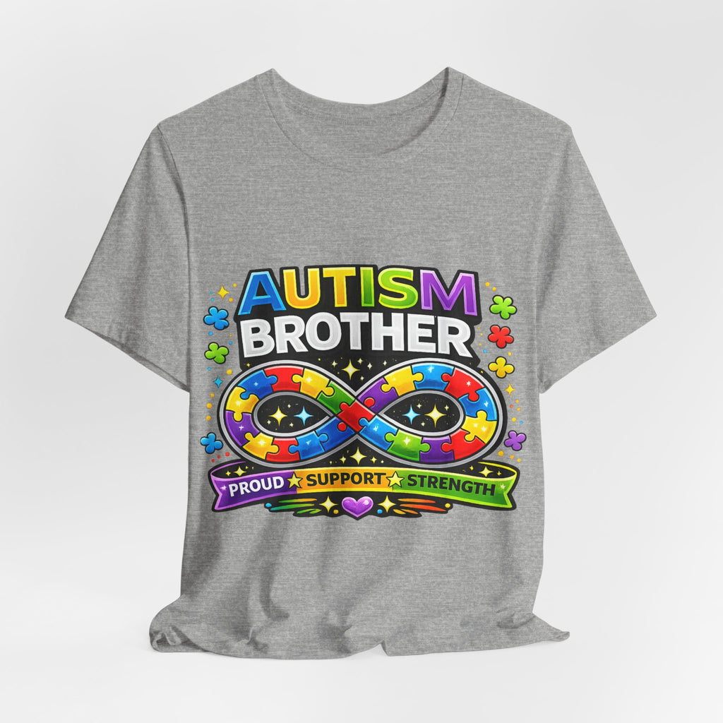 Autism Brother Infinity Puzzle Ribbon T-Shirt | Proud Support Strength