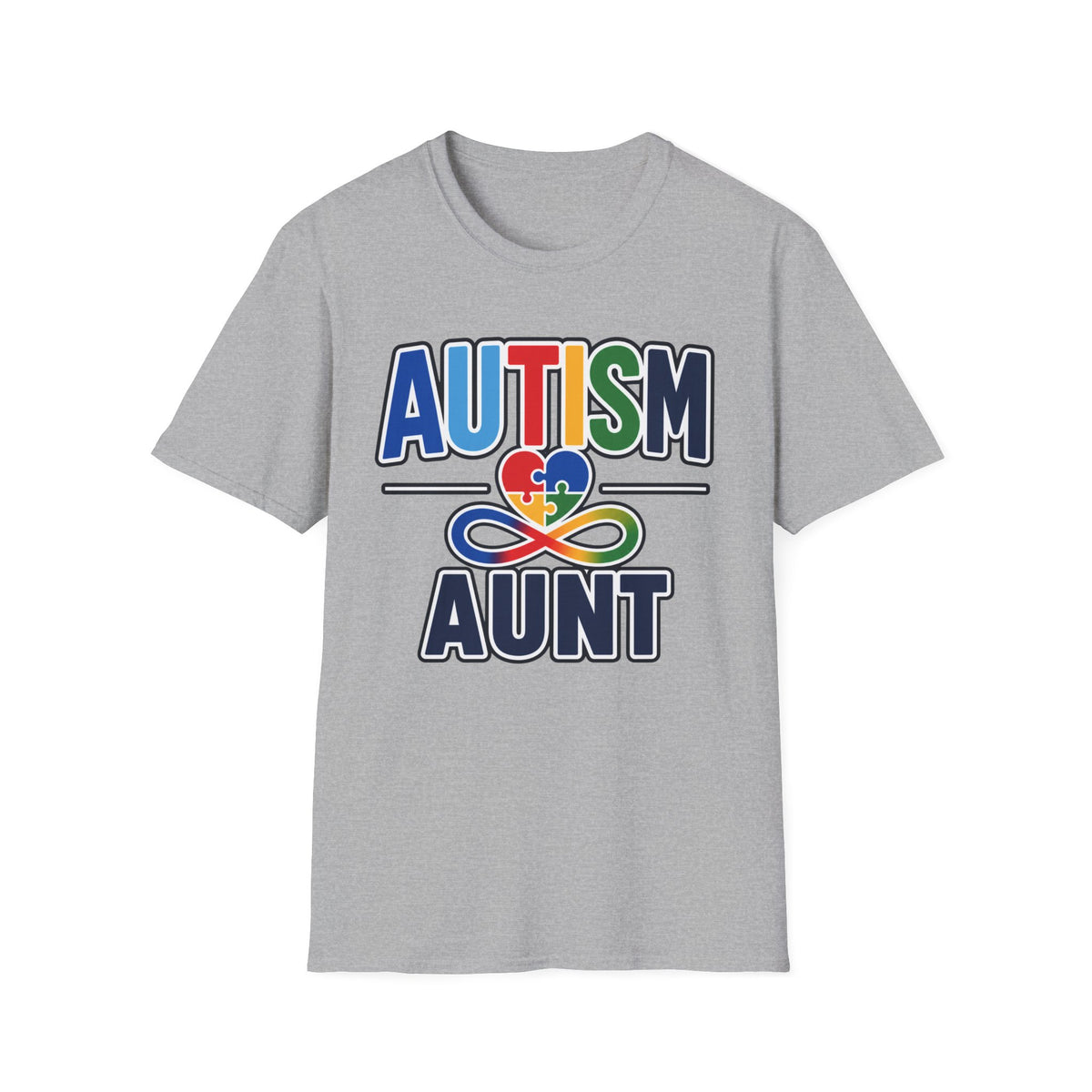 Autism Aunt T-Shirt | Puzzle Heart Infinity Logo
