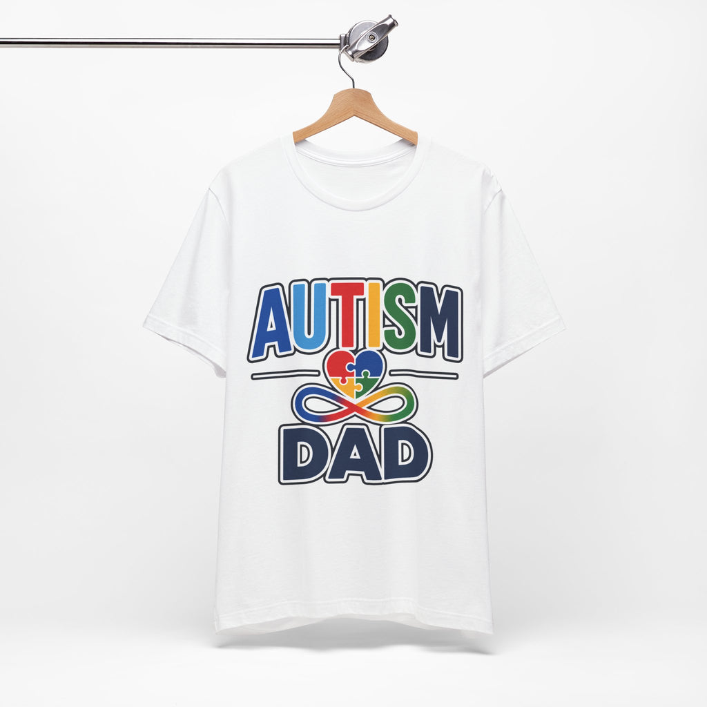 Autism Dad Shirt | Proud Autism Father T-Shirt | Colorful Puzzle Heart Infinity Design | Autism Awareness Gift for Dad | Autism Acceptance Tee