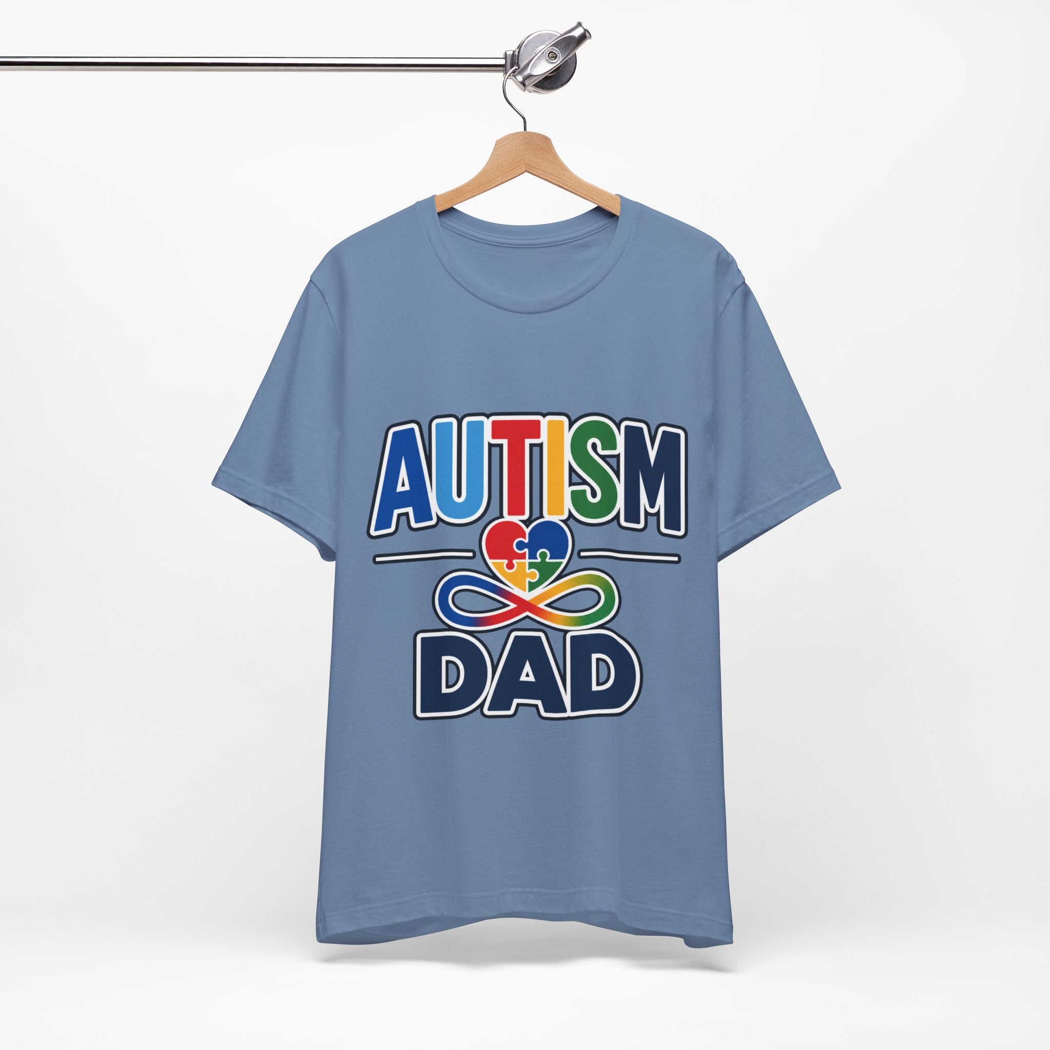 Autism Dad Shirt | Proud Autism Father T-Shirt | Colorful Puzzle Heart Infinity Design | Autism Awareness Gift for Dad | Autism Acceptance Tee