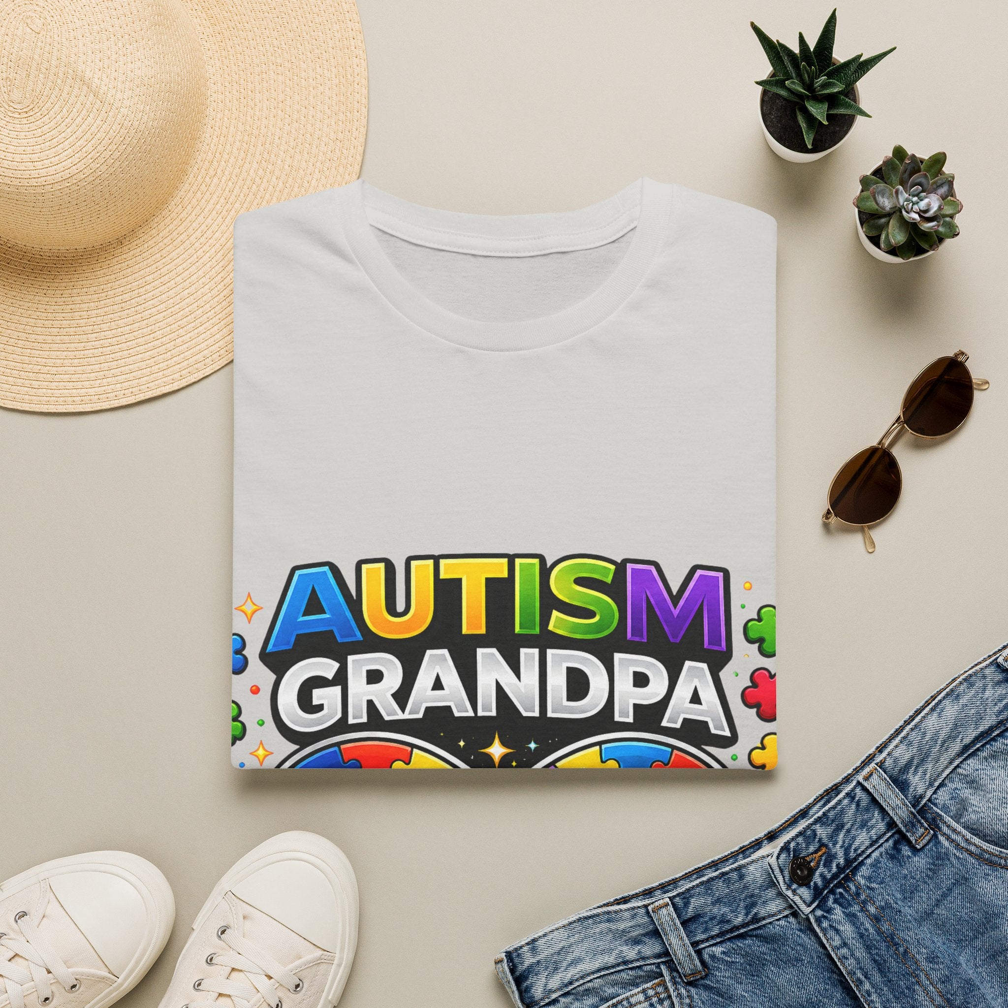 Autism Grandpa Shirt | Proud Autism Grandpa Tee | Puzzle Ribbon Infinity T-Shirt | Autism Awareness Gift for Grandpa
