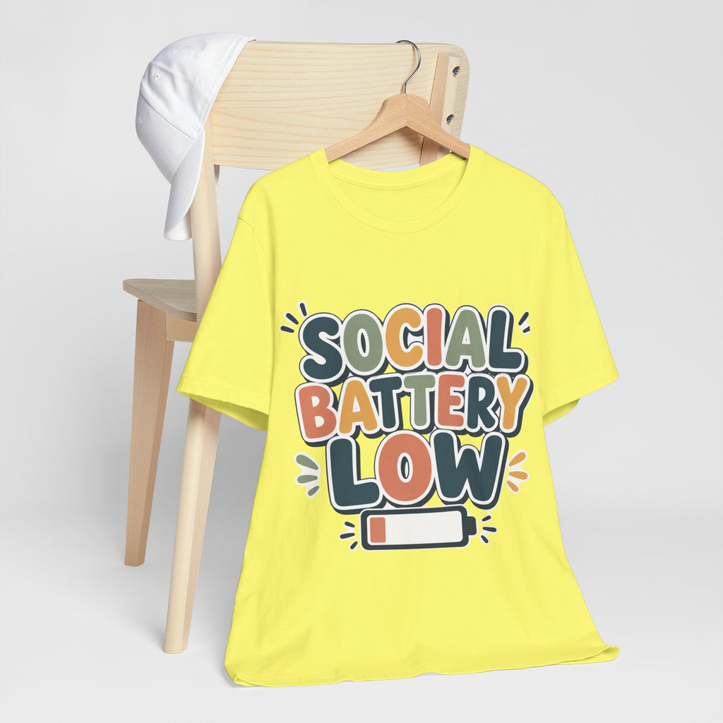 Social Battery Low T-Shirt — Funny Introvert Tee