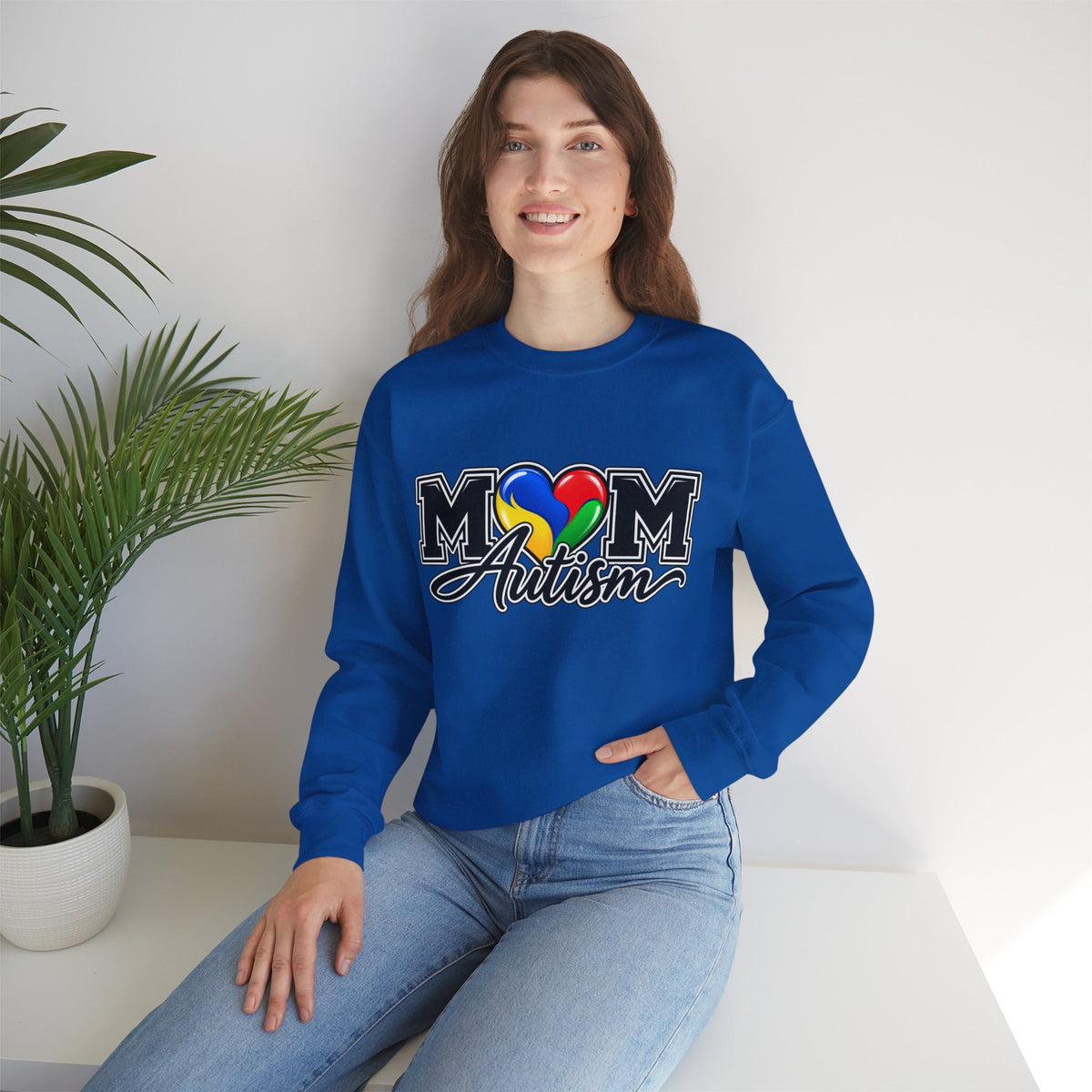 Mom Autism Crewneck, Puzzle Heart Awareness Sweatshirt, Autism Mom Gift Hoodie, Autism Acceptance Family Apparel