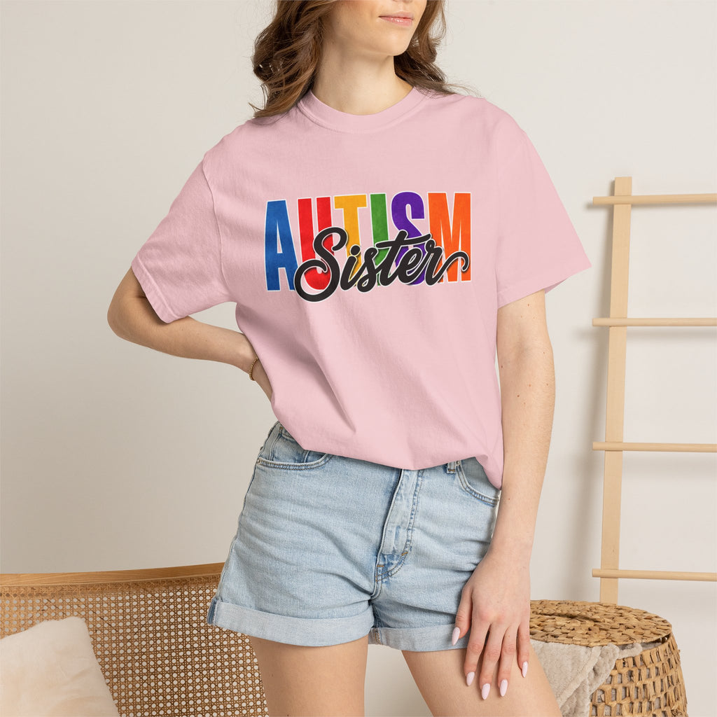 Autism Sister Shirt Proud Autism Sister T Shirt Autism Awareness Autism Acceptance Gift Puzzle Heart Special Needs Sibling Tee