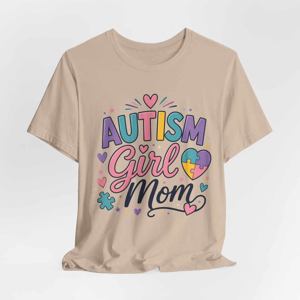 Autism Girl Mom T-Shirt | Puzzle Heart Mom Tee, Neurodiversity Support