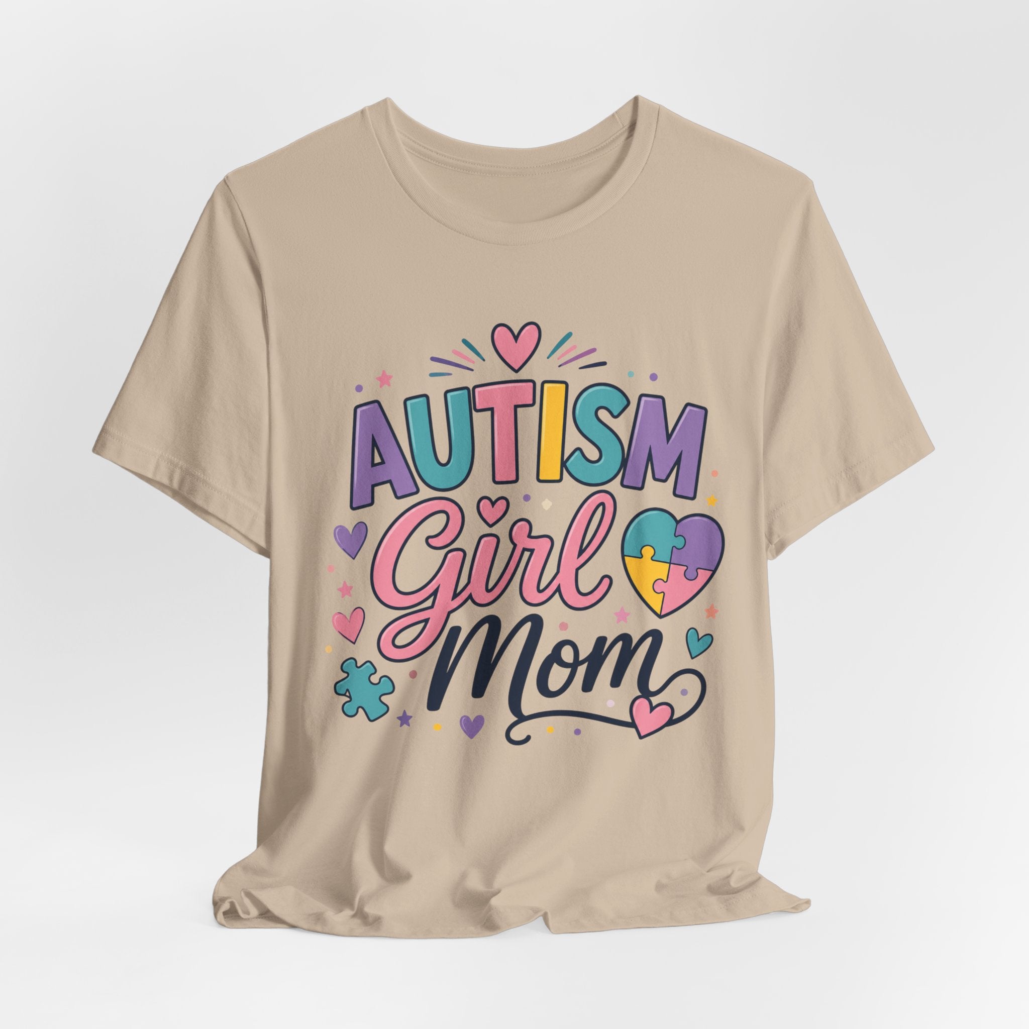 Autism Girl Mom T-Shirt | Puzzle Heart Mom Tee, Neurodiversity Support