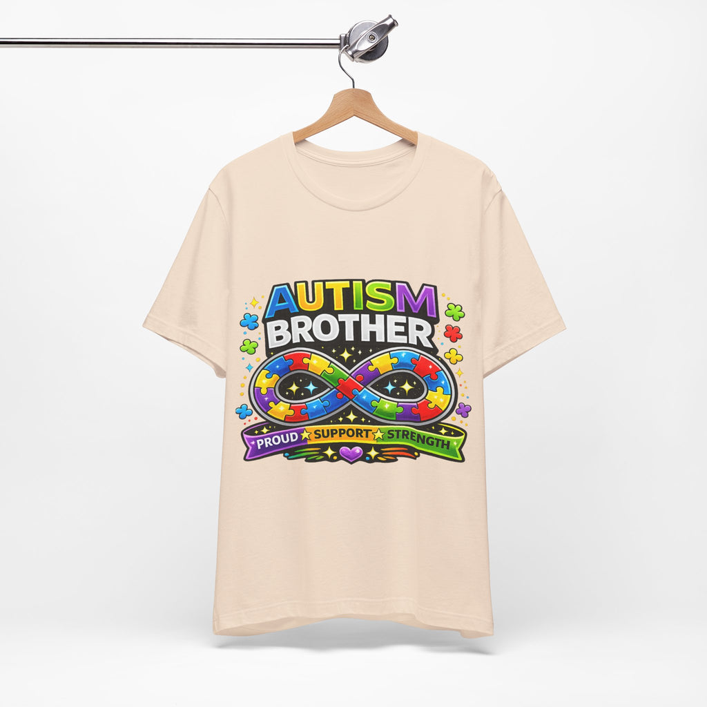 Autism Brother Infinity Puzzle Ribbon T-Shirt | Proud Support Strength