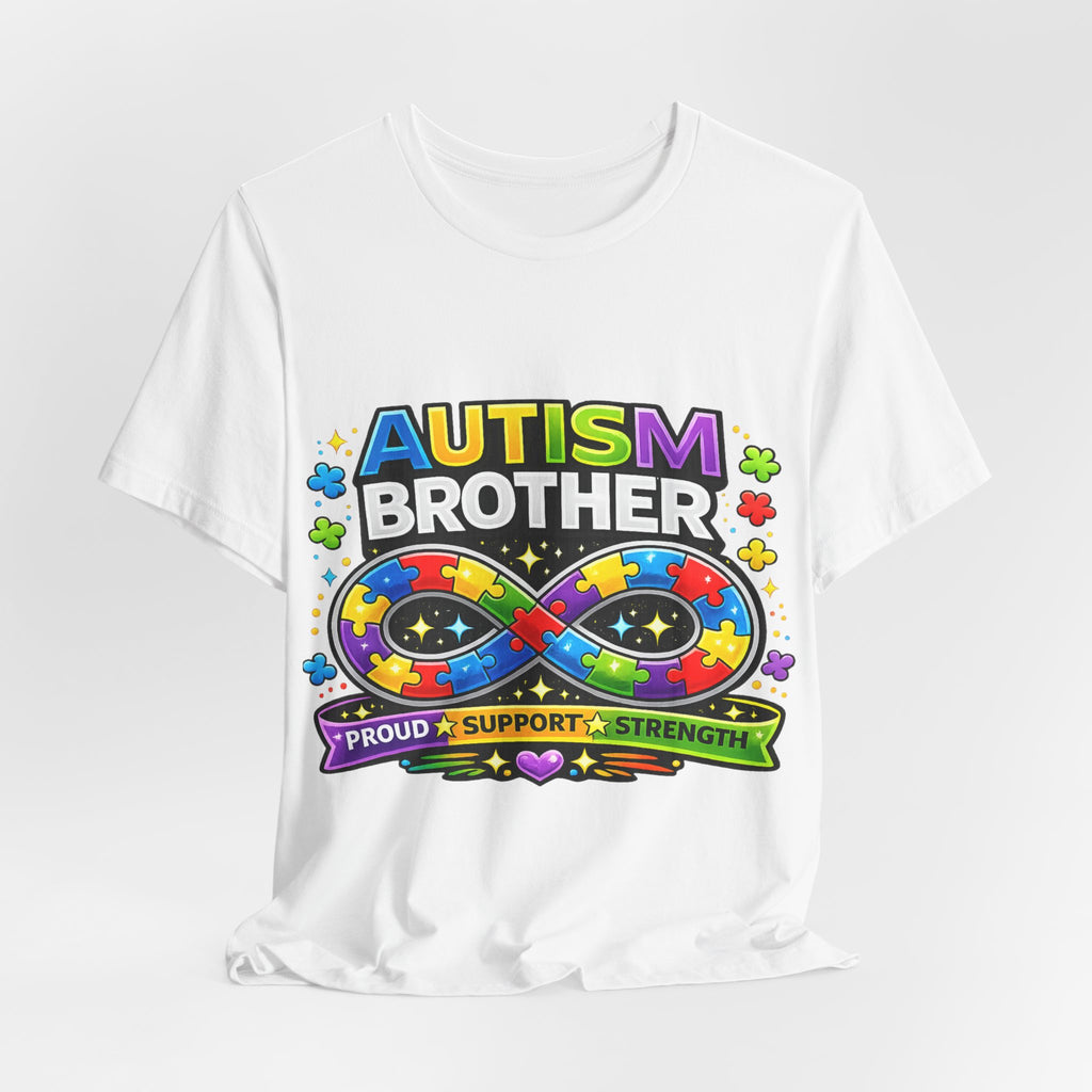 Autism Brother Infinity Puzzle Ribbon T-Shirt | Proud Support Strength