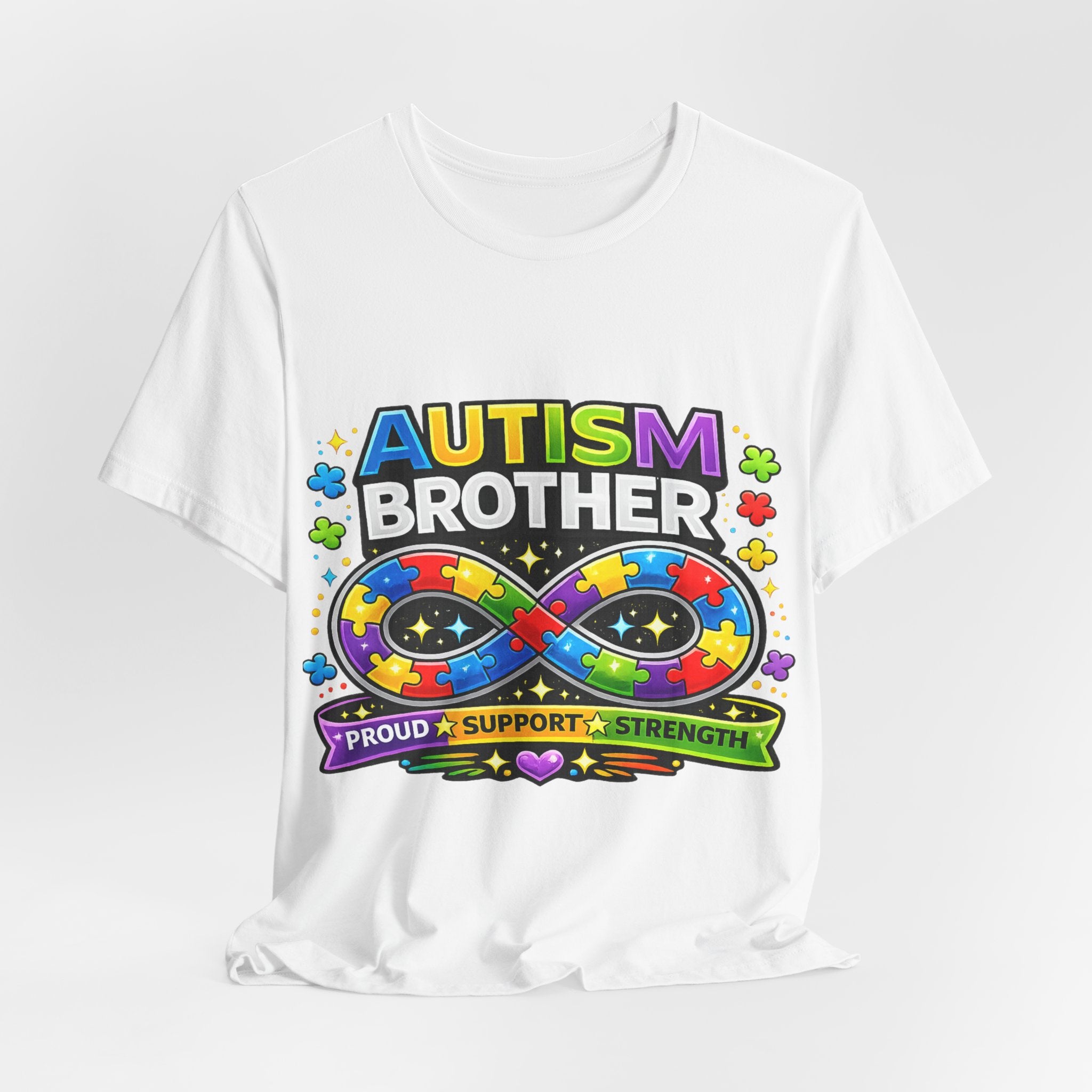 Autism Brother Infinity Puzzle Ribbon T-Shirt | Proud Support Strength