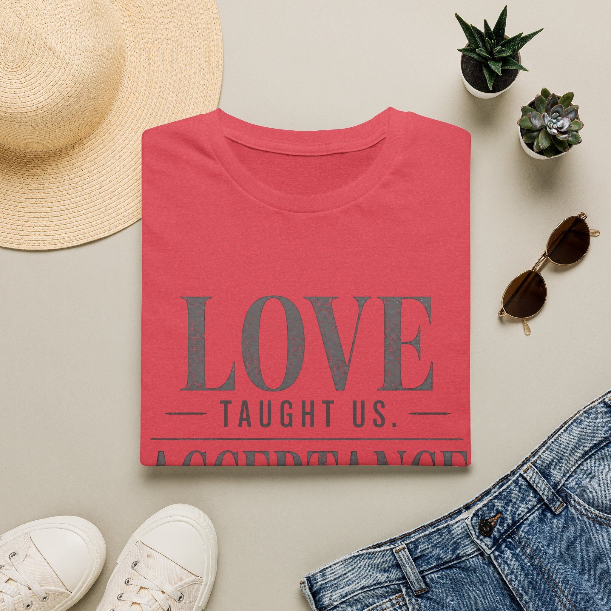 Love Taught Us Acceptance T-Shirt | Inspirational Typography Tee | Special Needs | Inclusion
