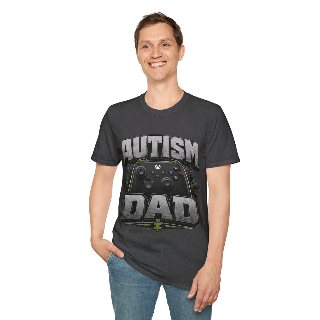 Autism Dad T-Shirt | Video Game Controller Awareness Tee