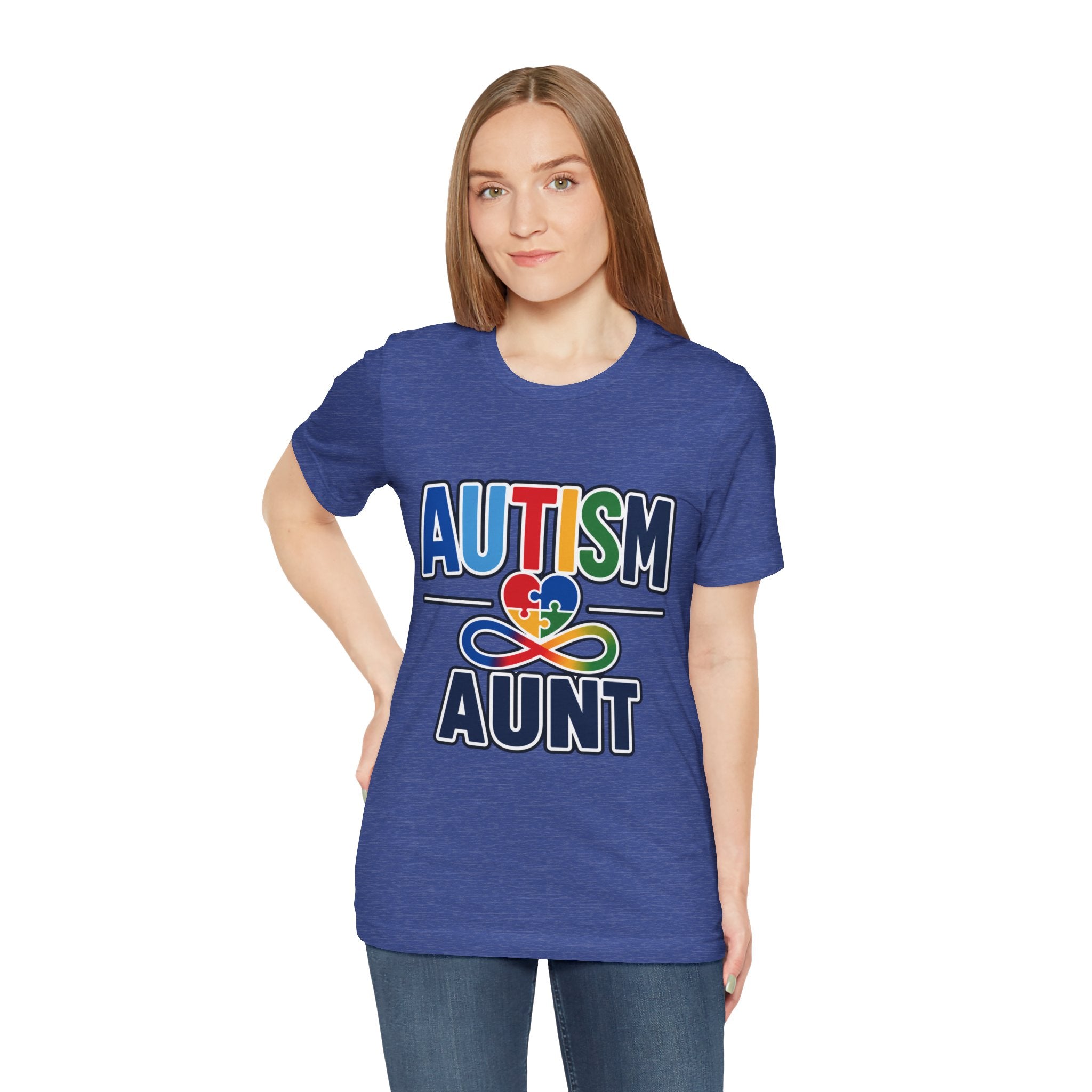 Autism Aunt Shirt | Colorful Puzzle Heart Tee | Autism Acceptance Gift for Aunt | Neurodiversity Awareness T-Shirt | Family Apparel