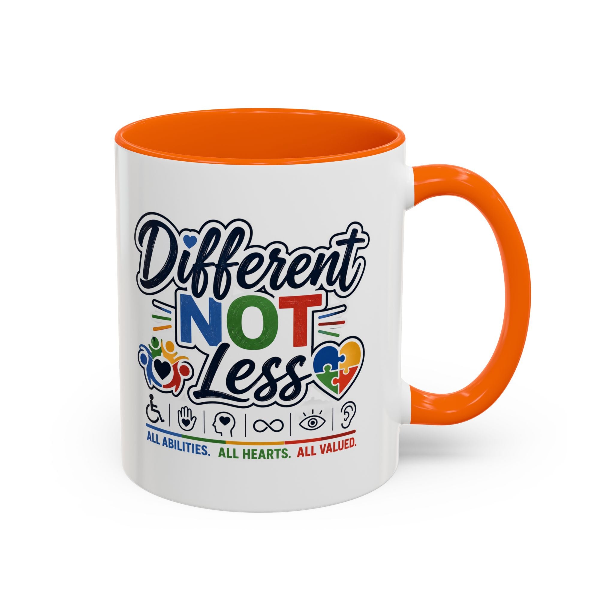 Different Not Less Accent Coffee Mug – Disability Pride Inspirational 11/15oz