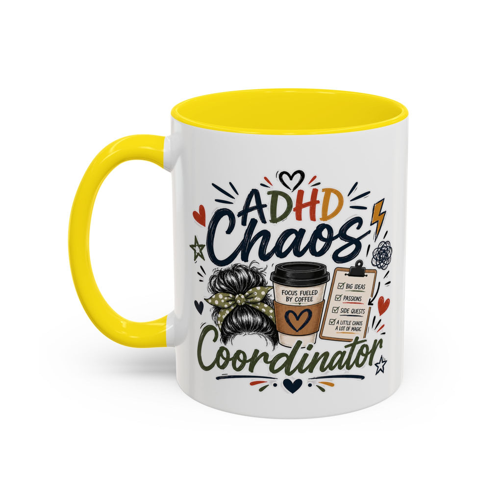 ADHD Chaos Coordinator Mug | Funny ADHD Coffee Mug | Mental Health Awareness Cup | Ceramic Coffee Mug for Moms, Teachers & ADHD Lovers