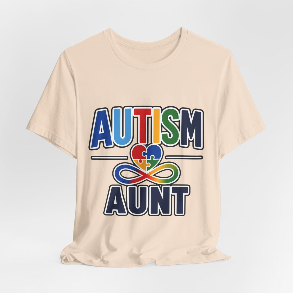 Autism Aunt Shirt | Colorful Puzzle Heart Tee | Autism Acceptance Gift for Aunt | Neurodiversity Awareness T-Shirt | Family Apparel
