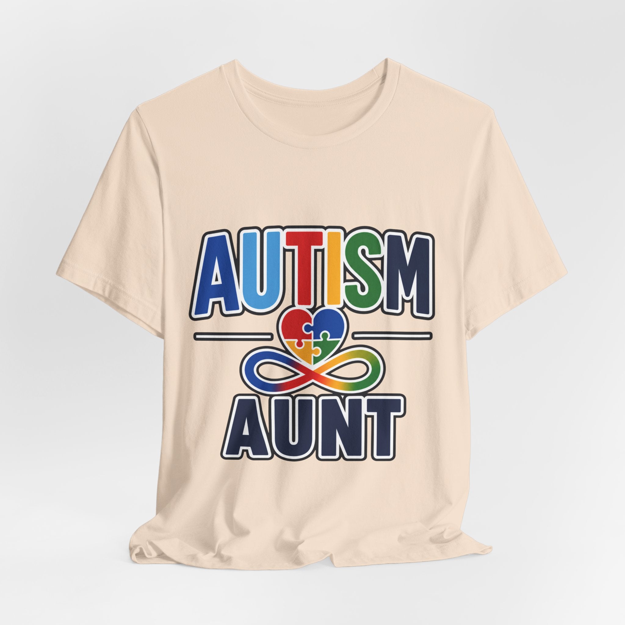 Autism Aunt Shirt | Colorful Puzzle Heart Tee | Autism Acceptance Gift for Aunt | Neurodiversity Awareness T-Shirt | Family Apparel