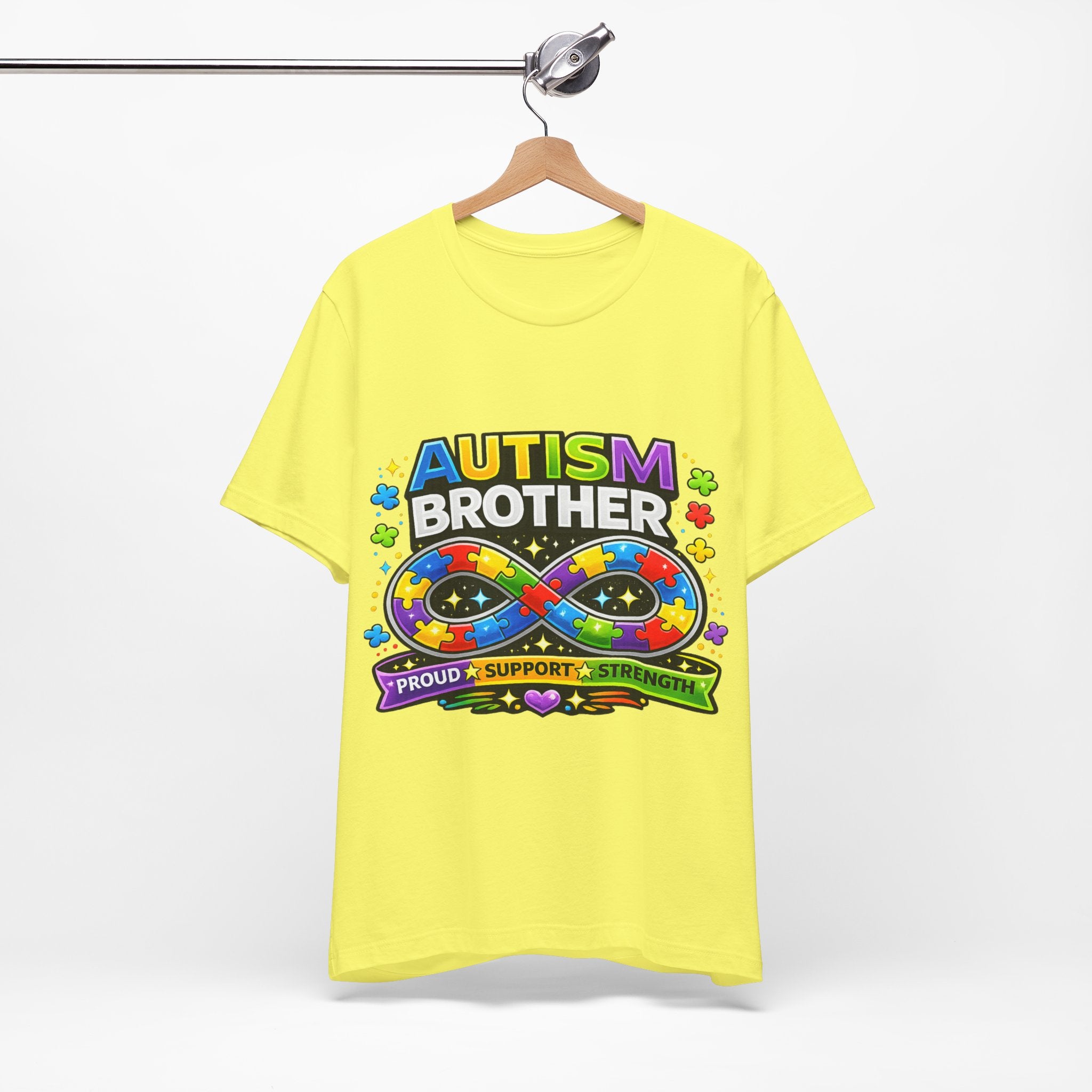 Autism Brother Infinity Puzzle Ribbon T-Shirt | Proud Support Strength