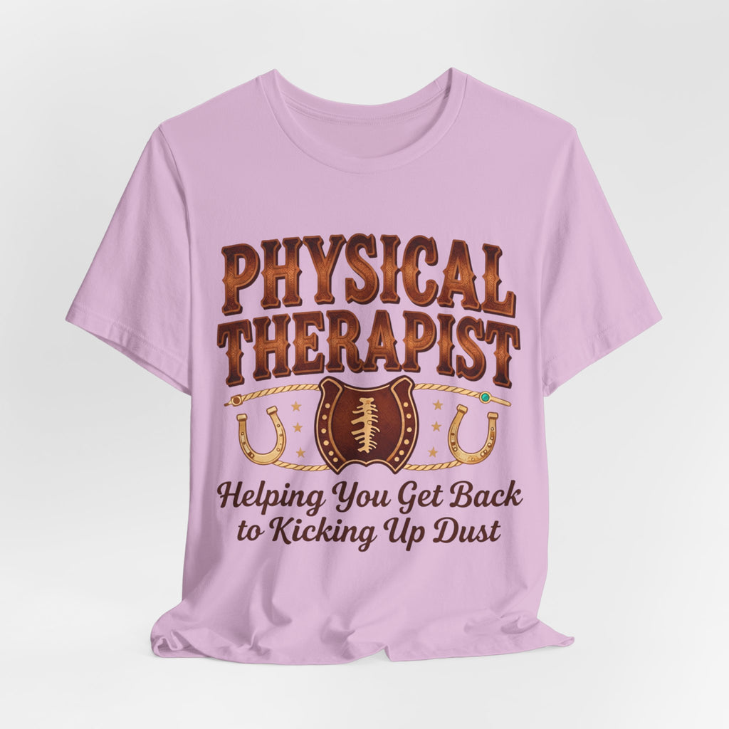 Physical Therapist Football Horseshoes Tee | Helping You Get Back to Kicking Up Dust