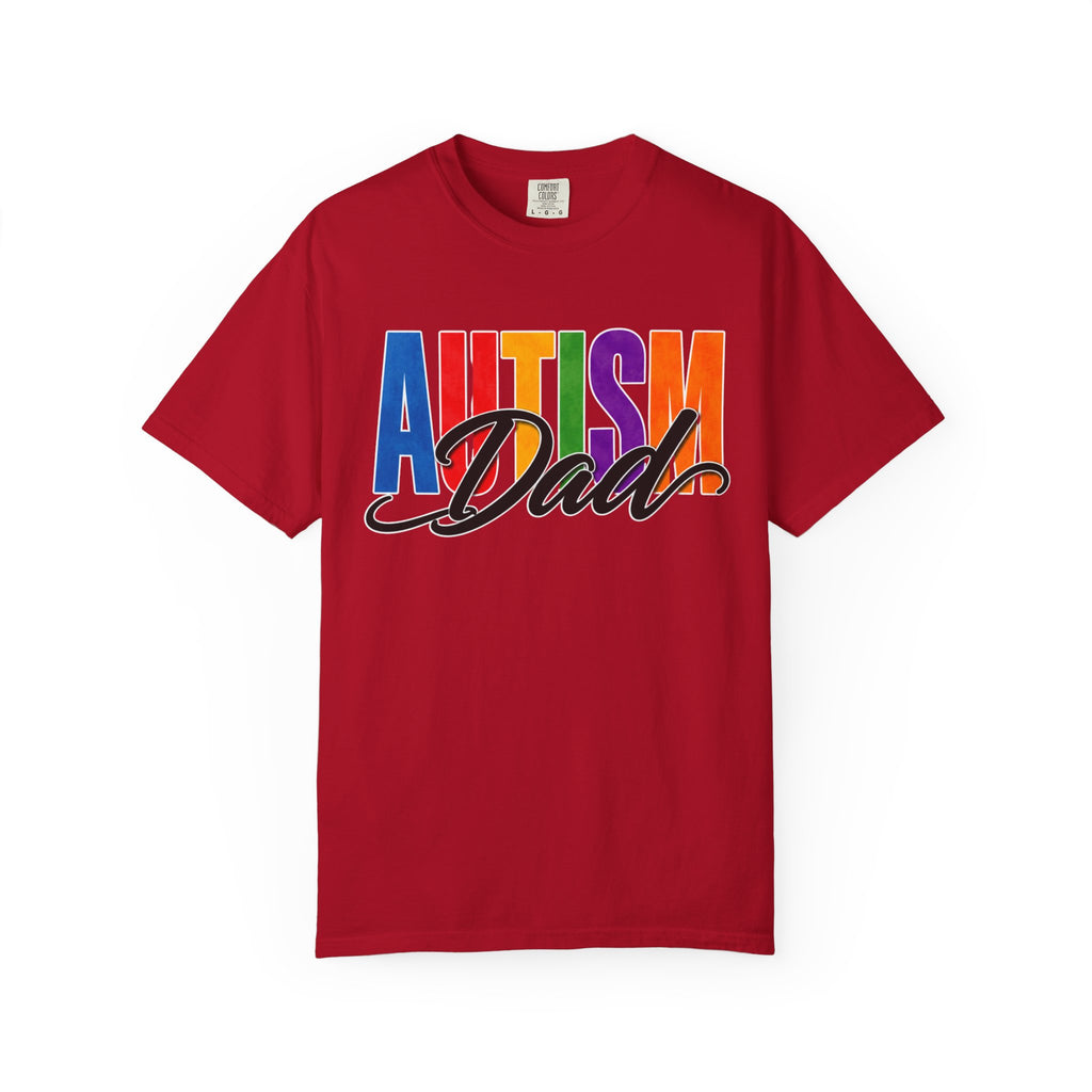 Autism Dad Shirt Autism Dad T Shirt Proud Autism Father Rainbow Block Letter Tee Autism Awareness Autism Acceptance Gift for Dad