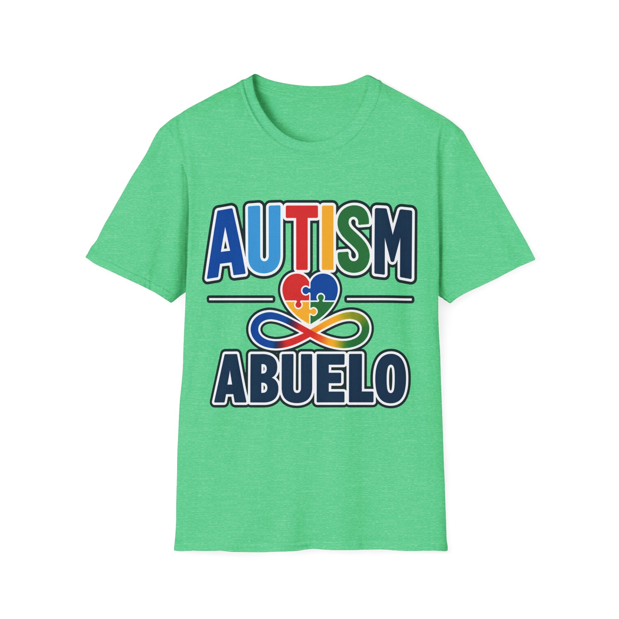 Autism Puzzle Heart Infinity Abuelo T-Shirt | Grandfather Awareness Tee