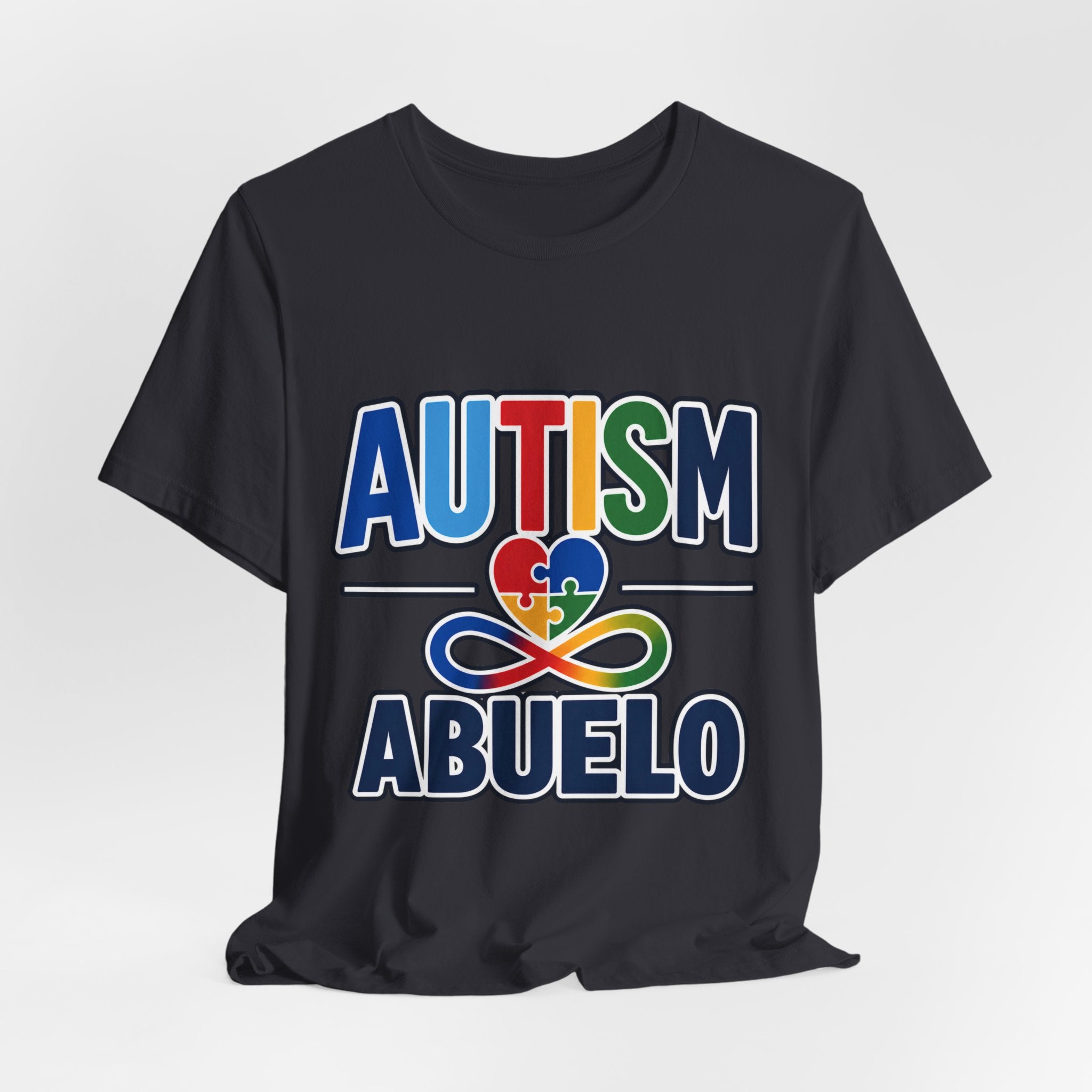 Autism Abuelo Shirt | Proud Autism Grandpa T-Shirt | Spanish Grandpa Puzzle Heart Infinity Design | Autism Awareness & Acceptance Gift