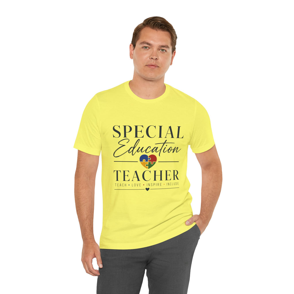 Special Education Teacher Shirt | Teach Love Inspire T-Shirt | Puzzle Heart Graphic Tee | Autism Acceptance Gift | Inclusive Teacher