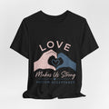 Love Makes Us Strong Autism Acceptance T-Shirt | Heart Hands Tee