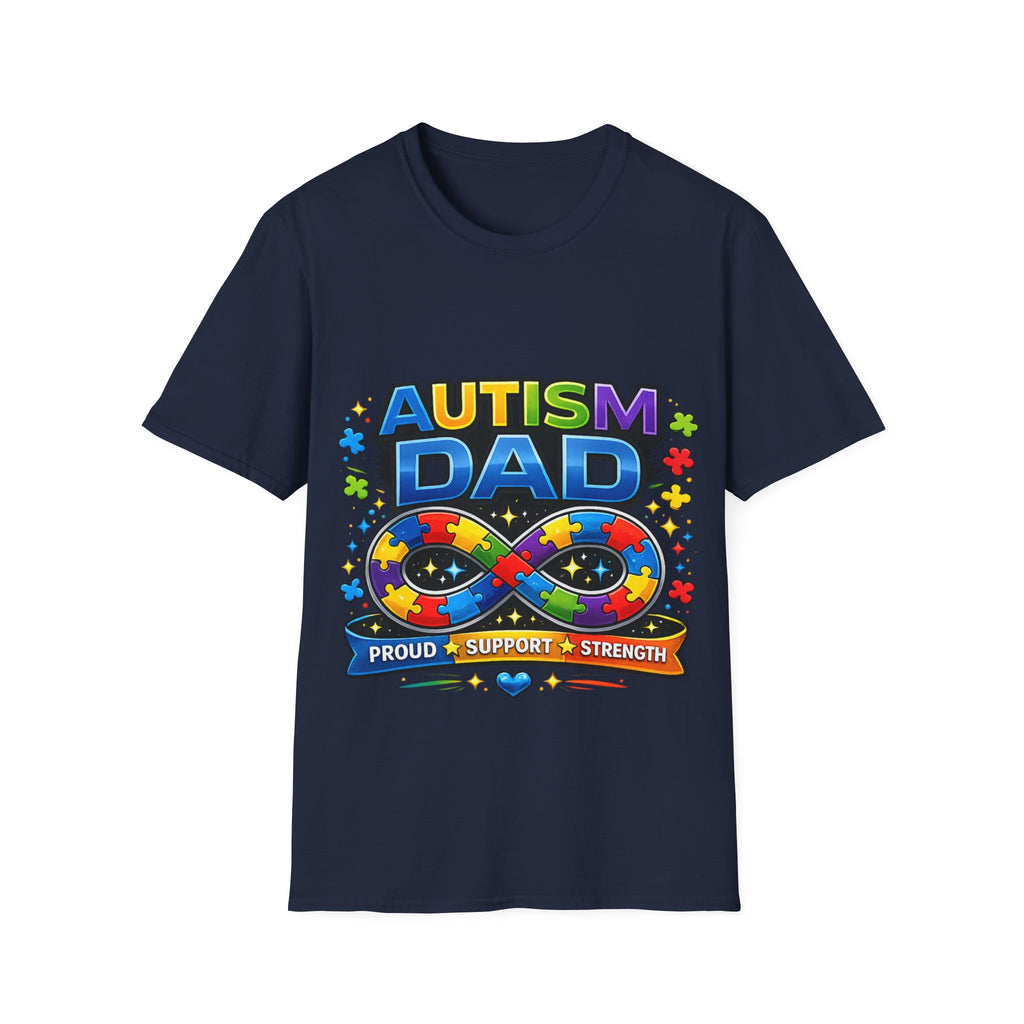 Autism Dad Shirt | Proud Autism Father Tee | Infinity Puzzle Ribbon T-Shirt | Autism Awareness Gift for Dad | Neurodiversity Support