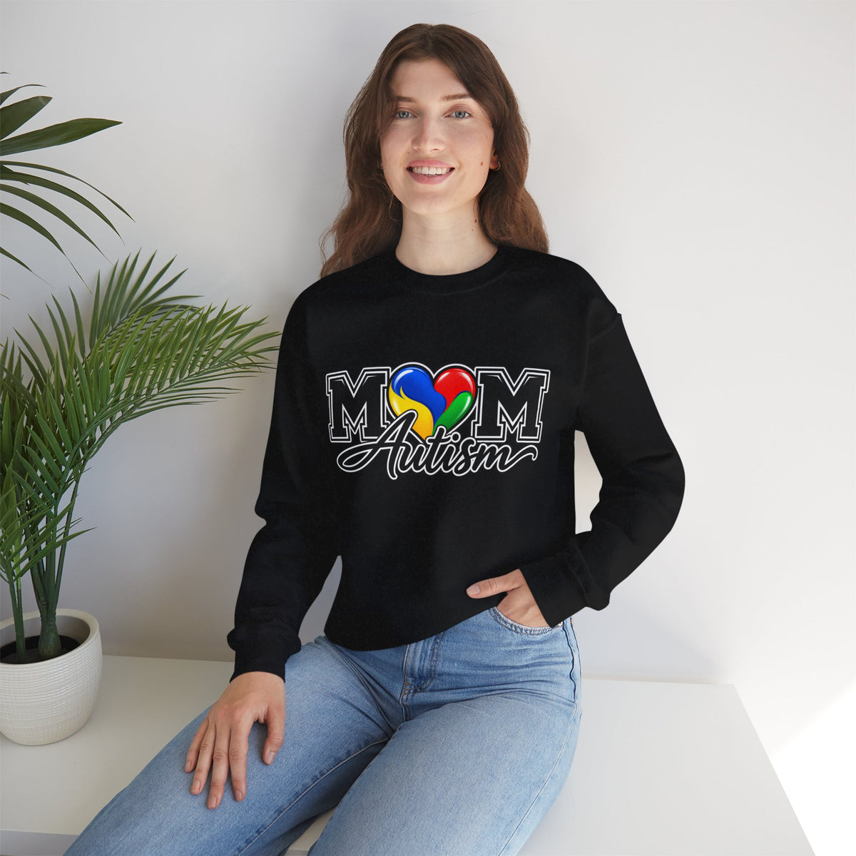 Mom Autism Crewneck, Puzzle Heart Awareness Sweatshirt, Autism Mom Gift Hoodie, Autism Acceptance Family Apparel