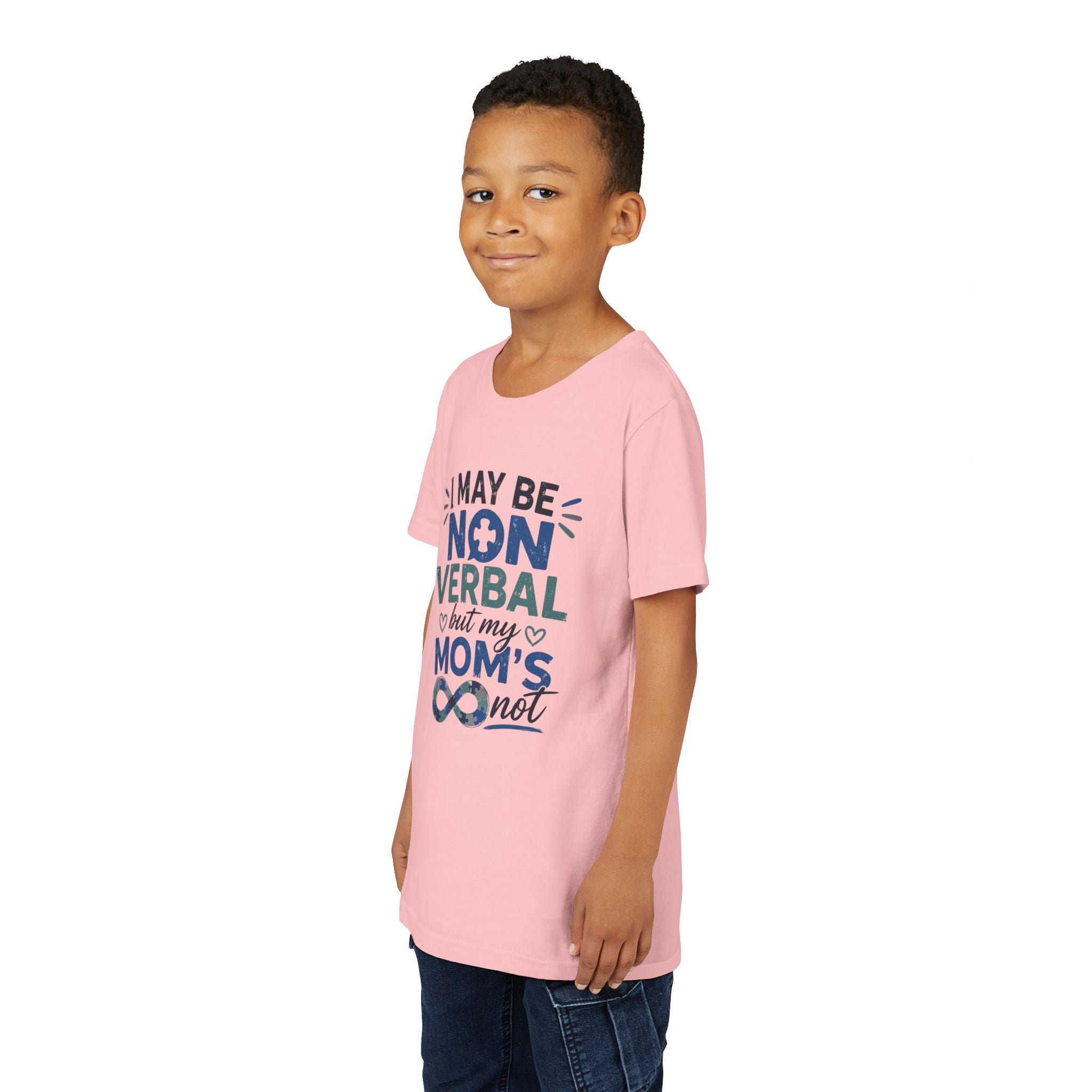I May Be Nonverbal but My Moms Not Youth Tee | Autism Awareness