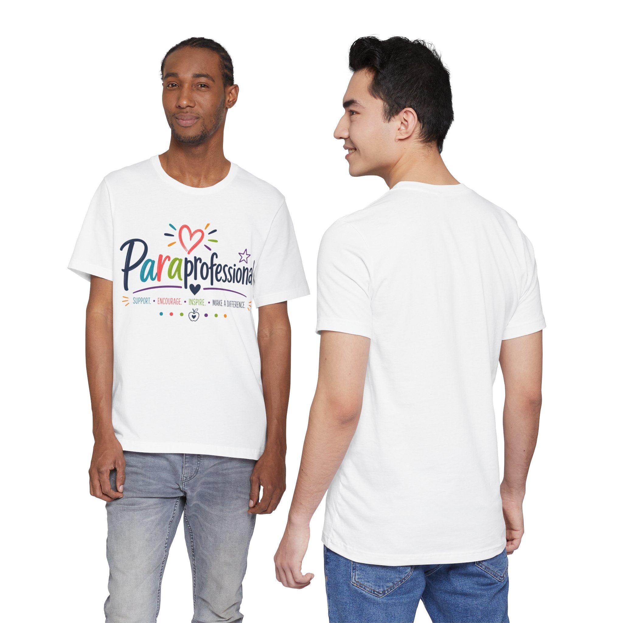 ParaProfessional T‑Shirt — Colorful Heart Design, Support Encourage Inspire Tee