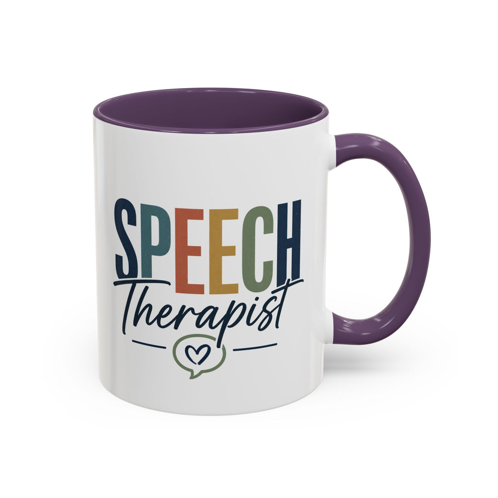 Speech Therapist Coffee Mug | Colorful Lettering Accent Mug