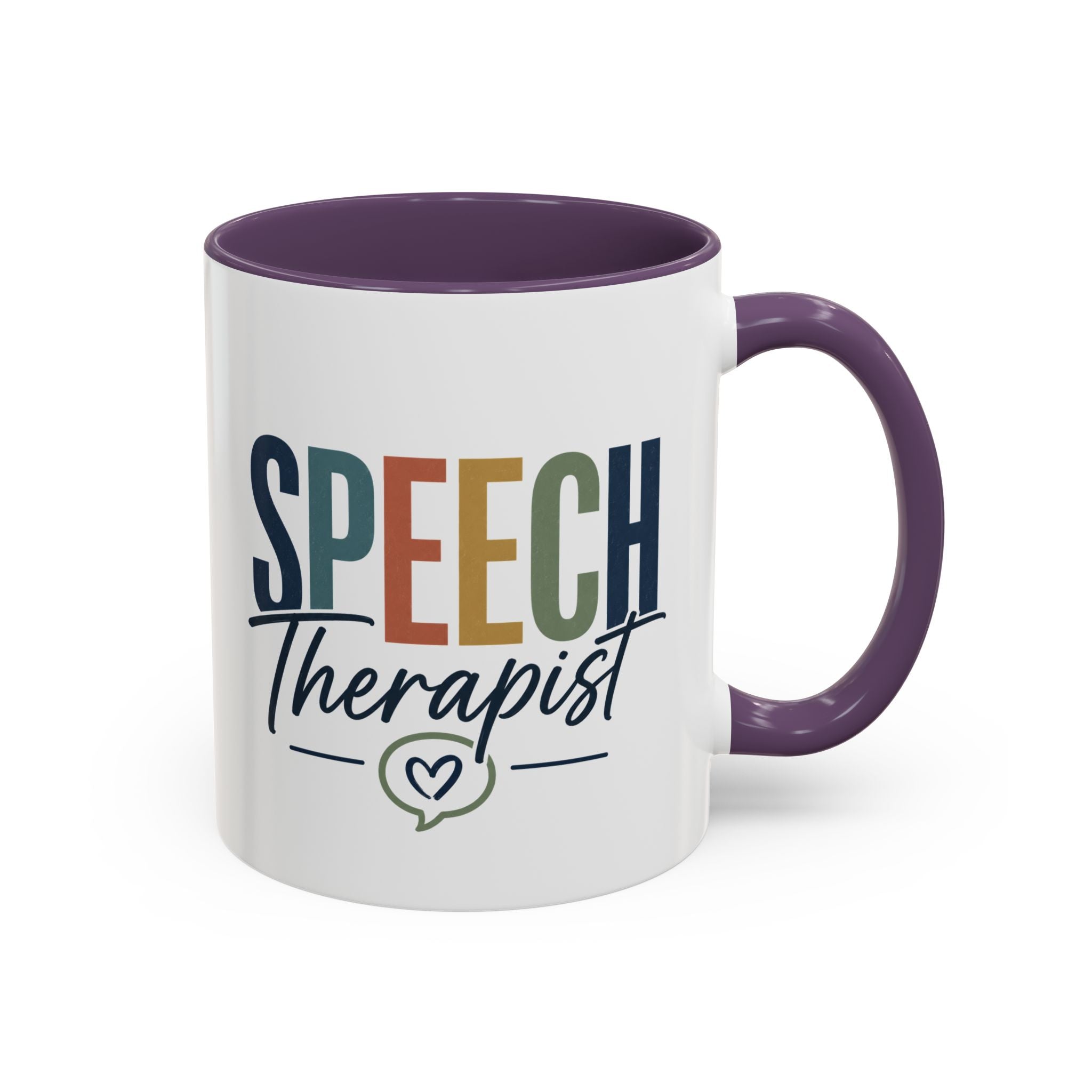 Speech Therapist Coffee Mug | Colorful Lettering Accent Mug