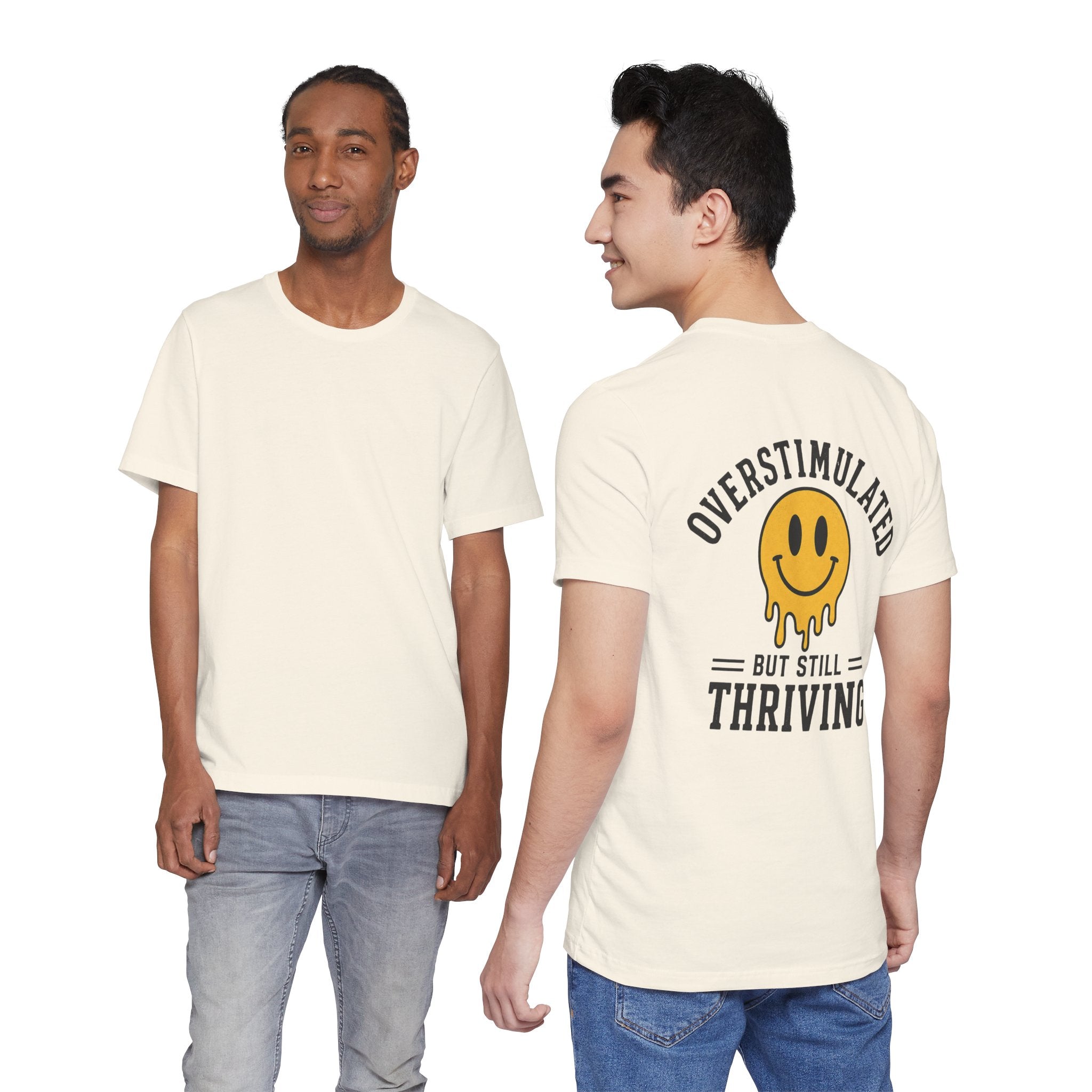 Overstimulated But Still Thriving Shirt | Smiley Face Tee | Neurodivergent Shirt | ADHD Autism Mental Health Gift | Introvert Tee