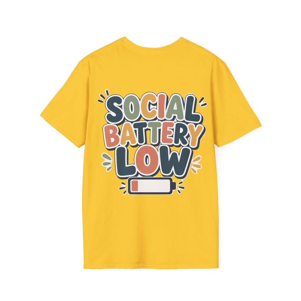 Social Battery Low Shirt | Introvert Tee | Funny Social Anxiety Shirt | Neurodivergent Apparel | ADHD Autism Mental Health Gift