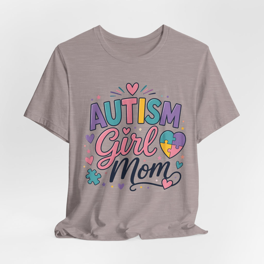 Autism Girl Mom T-Shirt | Puzzle Heart Mom Tee, Neurodiversity Support